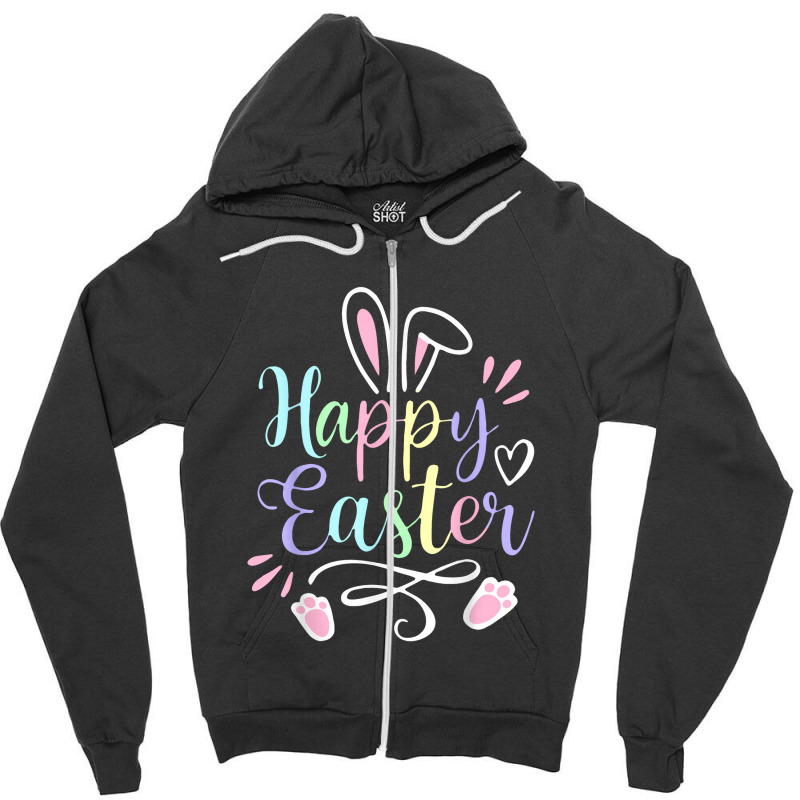 Happy Easter Day Bunny Egg Funny Boys Girls Kids Easter Zipper Hoodie | Artistshot