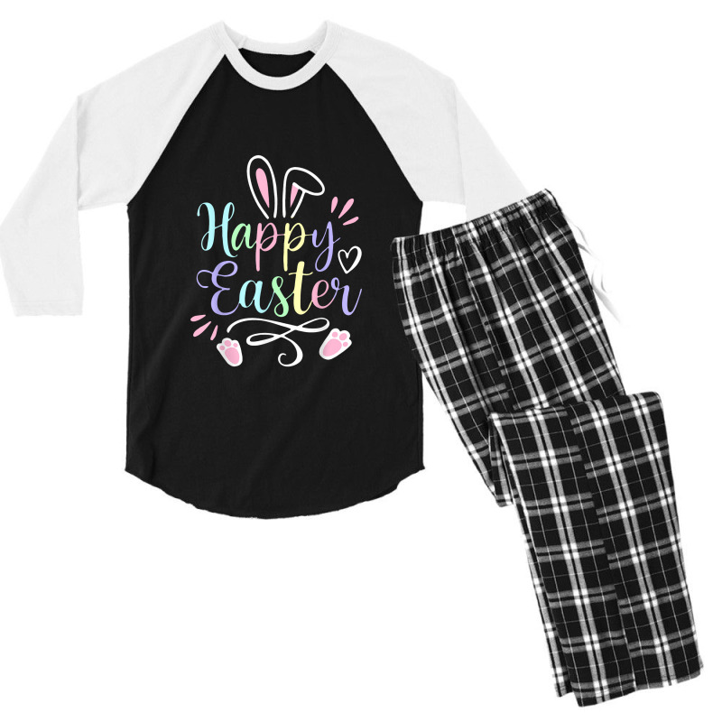 Happy Easter Day Bunny Egg Funny Boys Girls Kids Easter Men's 3/4 Sleeve Pajama Set | Artistshot