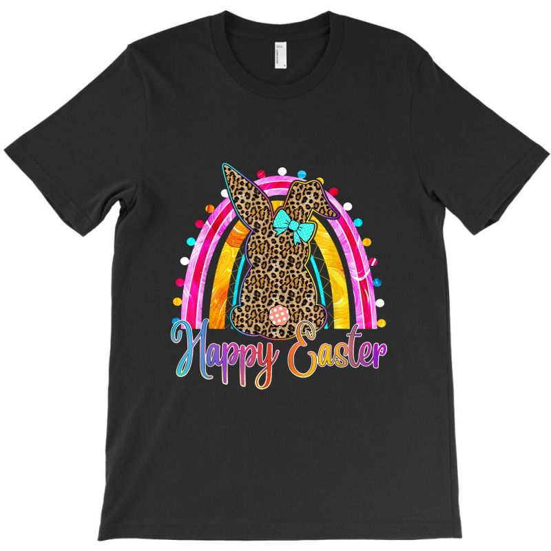 Happy Easter Gift Leopard Bunny Easter Rainbow Girls Women T-shirt | Artistshot