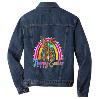 Happy Easter Gift Leopard Bunny Easter Rainbow Girls Women Men Denim Jacket | Artistshot