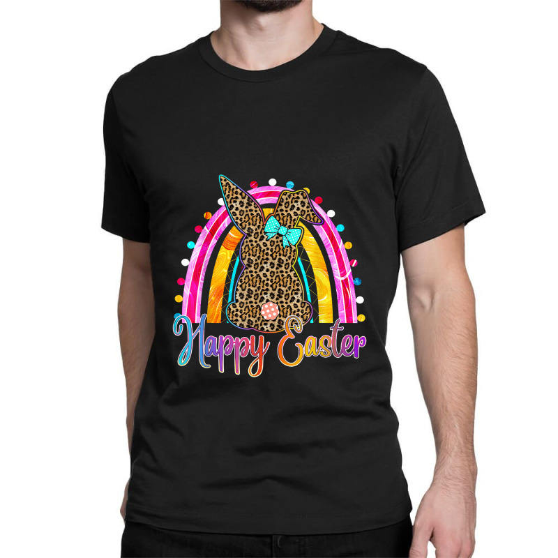 Happy Easter Gift Leopard Bunny Easter Rainbow Girls Women Classic T-shirt | Artistshot