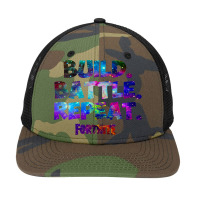 Build Battle Repeat Galaxy Nebula Snapback Trucker Cap | Artistshot