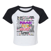 Mama It's Okay Raglan Crop Top | Artistshot