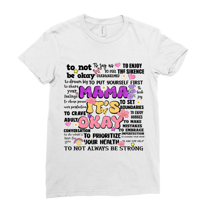 Mama It's Okay Ladies Fitted T-Shirt by Oma's Magic World | Artistshot