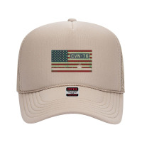 Uss Ronald Reagan Cvn 76 Vintage American Flag Gift Foam Trucker Hat | Artistshot