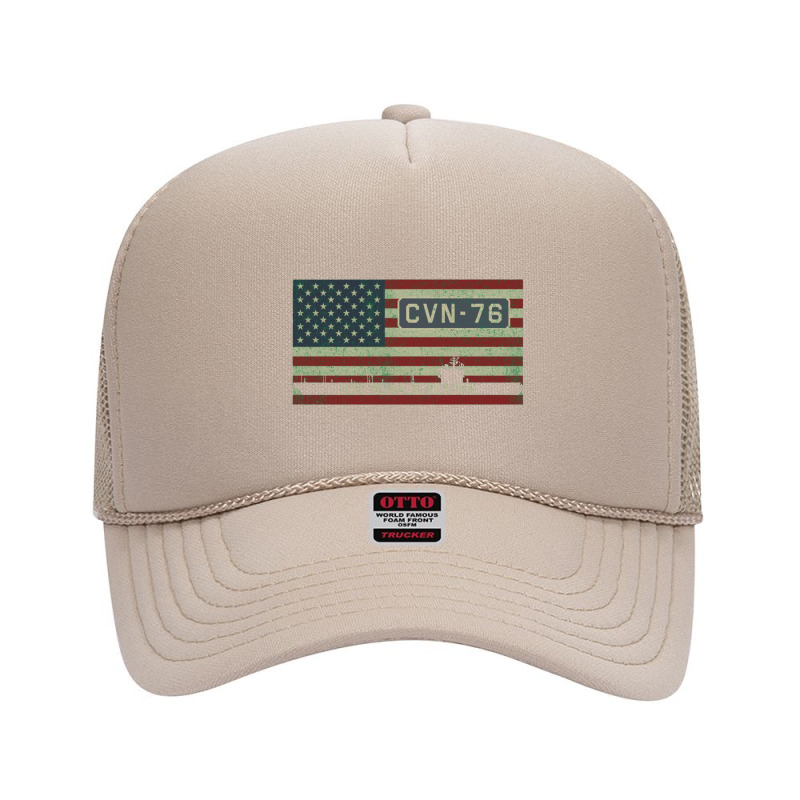 Uss Ronald Reagan Cvn 76 Vintage American Flag Gift Foam Trucker Hat by naeshastores | Artistshot