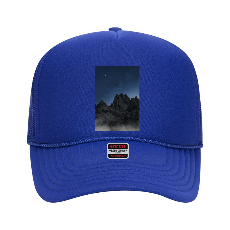 Black Mountain Under Blue Sky Foam Trucker Hat by centaureablues | Artistshot