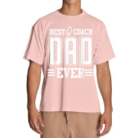 Mens Best Coach Dad Ever Football Fathers Day Funny High School Urban Heavy T-shirt | Artistshot