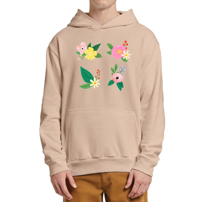 Colorful Floral Sticker Collection Urban Pullover Hoodie by annaponder | Artistshot