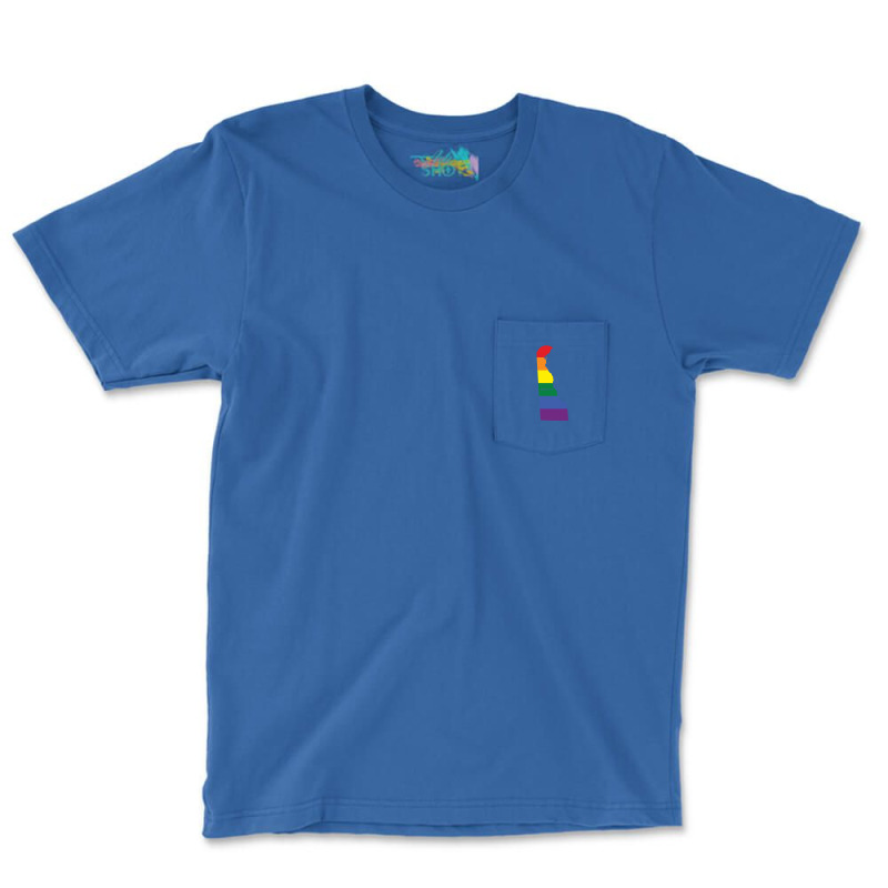 Delaware Rainbow Flag Pocket T-shirt | Artistshot