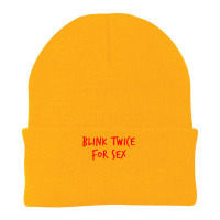 Funny Blink Twice For Sex Cool And Hilarious Joke T Shirt Beanie | Artistshot