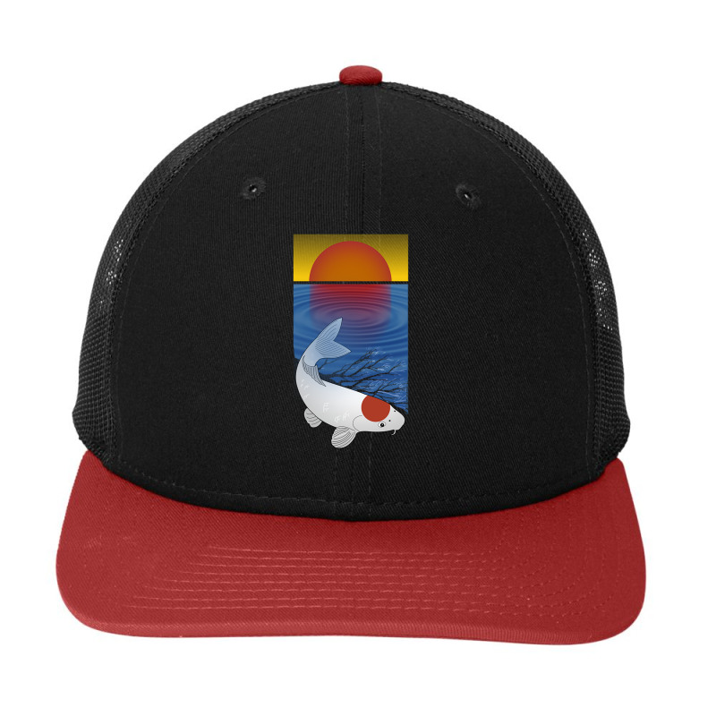 Sunset Meditation Yoga Koi Fish Lover Art Snapback Trucker Cap by tasmilacaravi | Artistshot