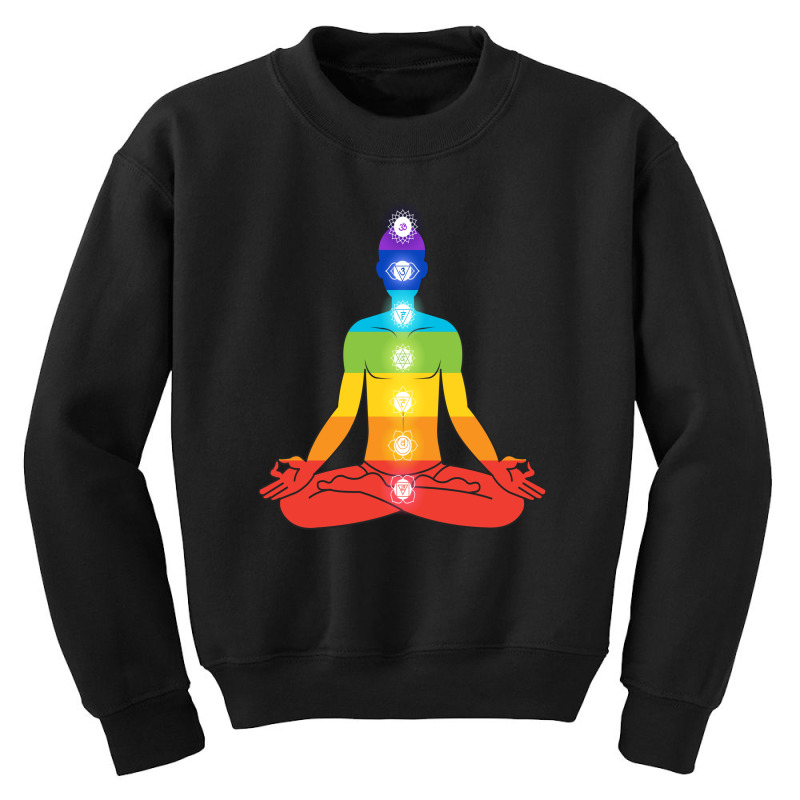 Meditating Man In Sitting Yoga Youth Sweatshirt by chris299 | Artistshot