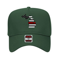 Firefighter T  Shirt Michigan Firefighter Thin Red Line T  Shirt Adjustable Baseball Cap | Artistshot