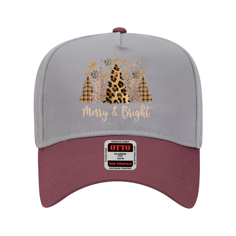 Leopard Print Christmas Merry And Bright Christmas T Shirt Adjustable Baseball Cap by Denise_Riemenschneider | Artistshot