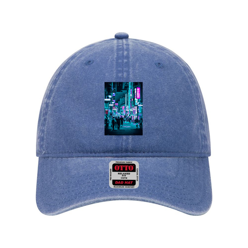 Tokyo Neon Night Synthwave Dyed Cap by Jeff_Nugroho | Artistshot