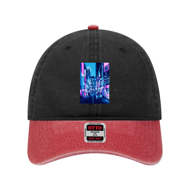 Tokyo Neon Night Synthwave Dyed Cap by Jeff_Nugroho | Artistshot