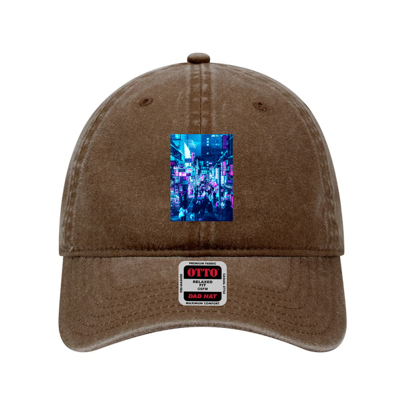 Tokyo Neon Night Synthwave Dyed Cap by Jeff_Nugroho | Artistshot