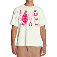 Funny Valentines Day Player Goalie Ice Hockey Heart Apparel T Shirt Urban Heavy T-shirt | Artistshot