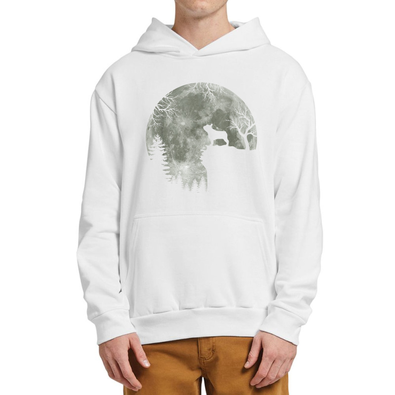 French Bulldog Silhouette In Front Of Moon Halloween Costume Urban Pullover Hoodie | Artistshot