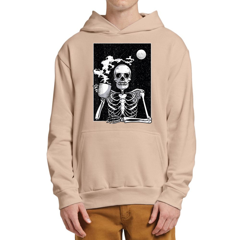 Skeleton Drinking Coffee Halloween Costume T Shirt Urban Pullover Hoodie | Artistshot