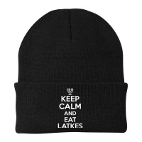 Keep Calm Eat Latkes Hanukkah Jewish Celebration Holiday Premium T Shi Beanie | Artistshot