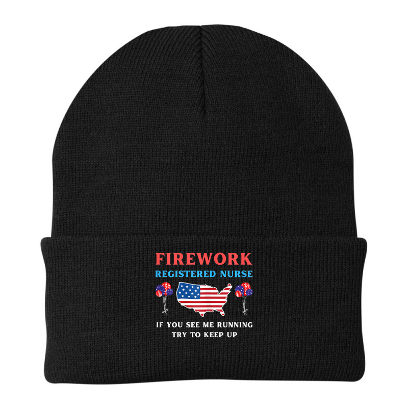 Womens Registered Nurse Fireworks Usa Independence Day 4th July T Shir Beanie | Artistshot