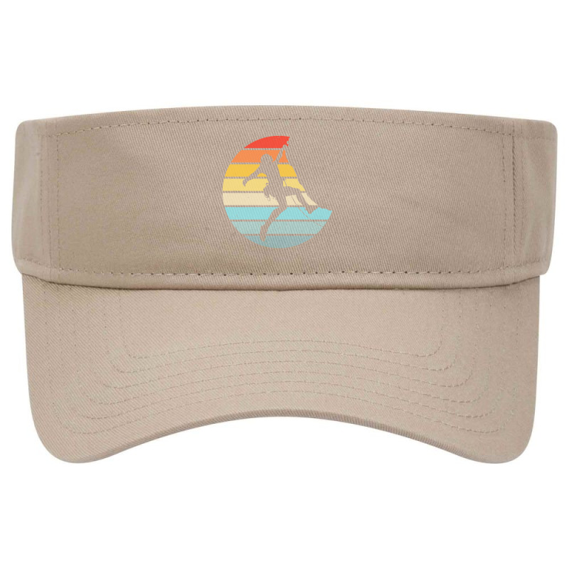 Bouldering T  Shirt Bouldering Silhouette On A Distressed Retro Sunset Visor Hat | Artistshot