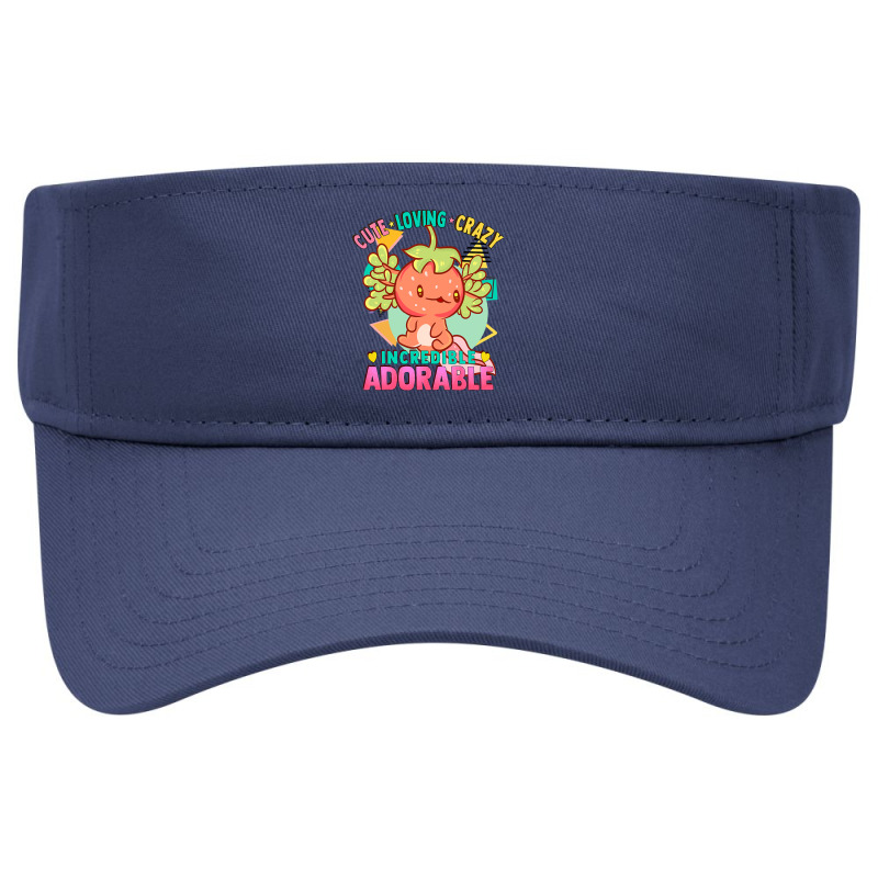 Axolotl Cute Kawaii Anime Strawberry Axolotl Loving Crazy 173 Visor hat by offensejuggler | Artistshot