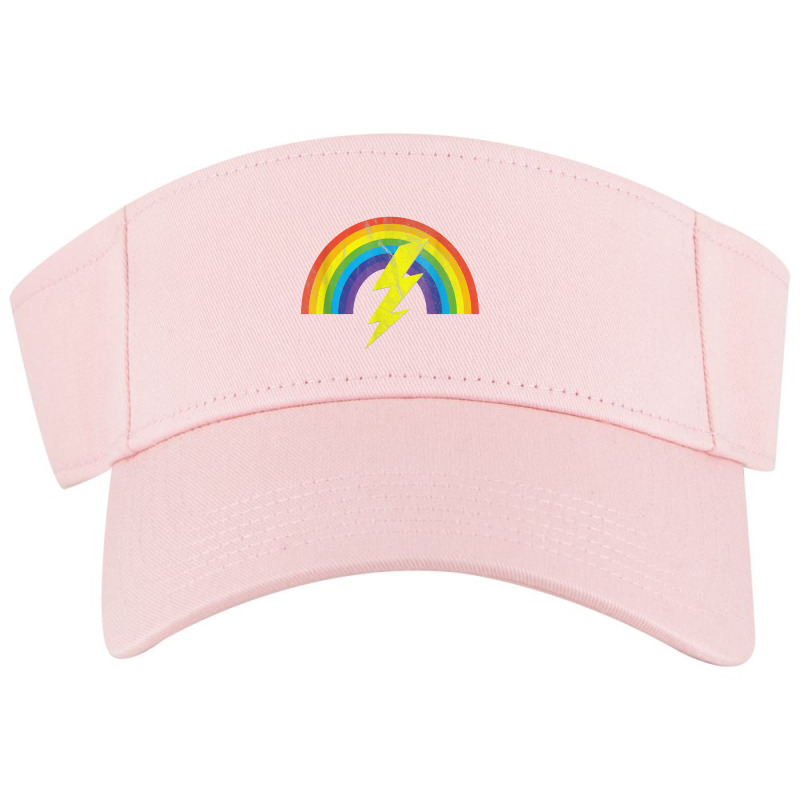 Rainbow Lightning Bolt Visor hat by kamiatun | Artistshot