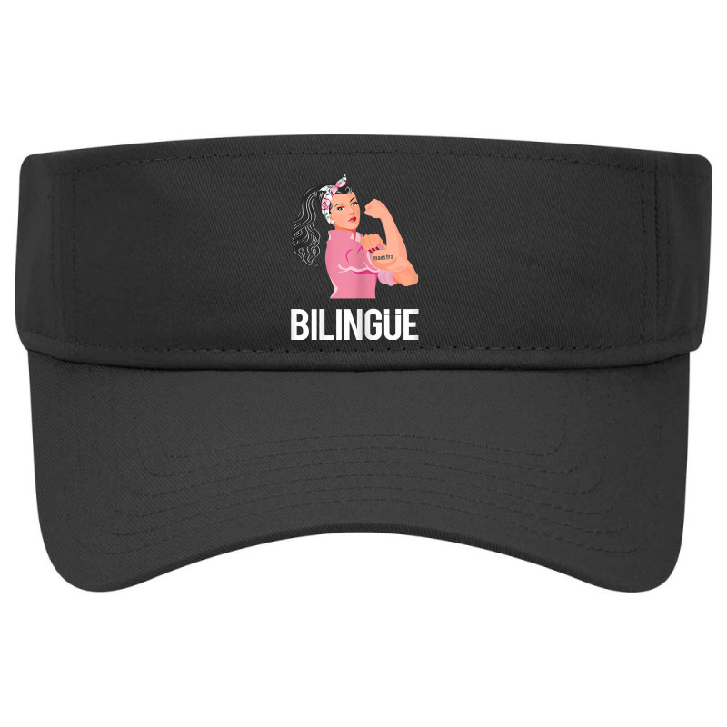 Womens Maestra Bilingue Bilingual Spanish Teacher T Shirt Visor hat by jermonmccline | Artistshot