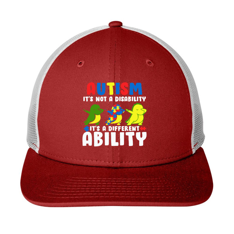 It's Not A Disability Ability Autism Dinosaur Snapback Trucker Cap by afroiani | Artistshot