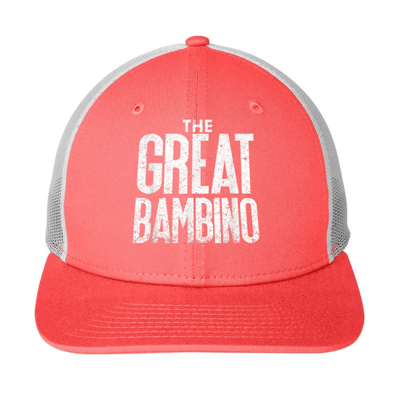 The Great Bambino Baseball Home Run Hitter Tee Shirt Snapback Trucker Cap by adam.troare | Artistshot