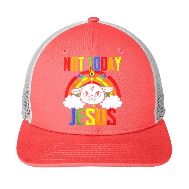 Not Today Jesus Unicorn Satan Goat Satanic Rainbow Satanism Tank Top Snapback Trucker Cap by adam.troare | Artistshot