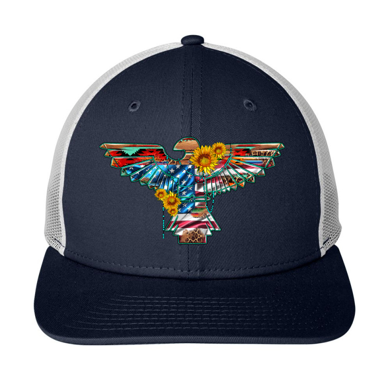 Thunderbird With Usa Flag And Sunflowers Snapback Trucker Cap | Artistshot