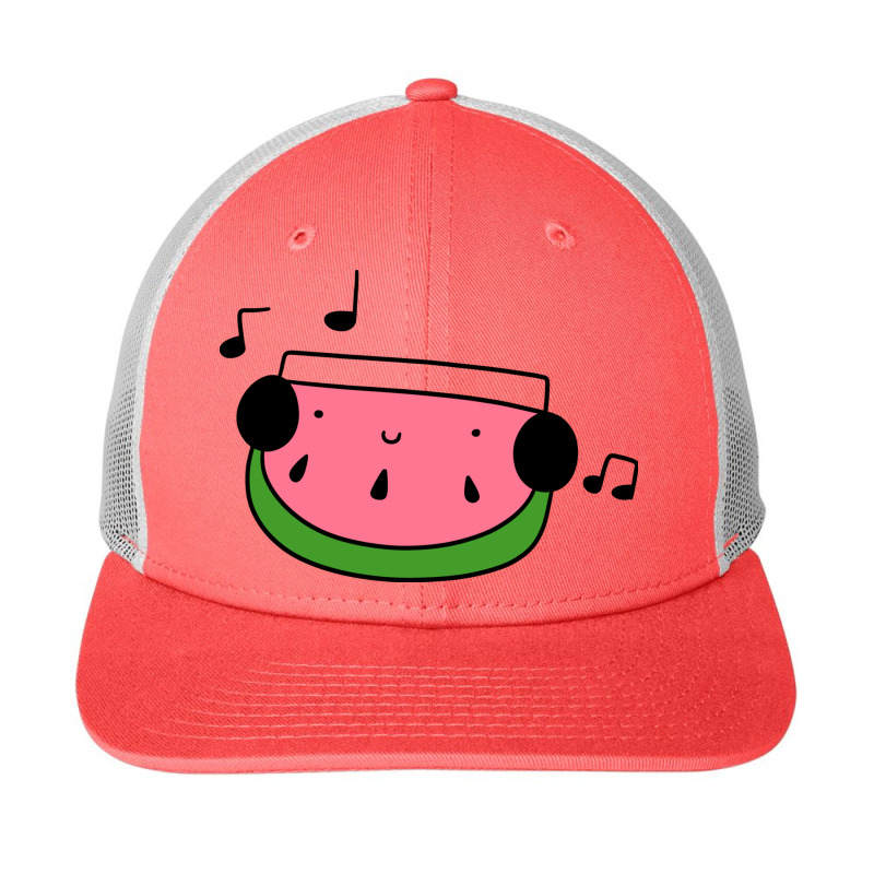 Watermelon Wedge With Headphones Snapback Trucker Cap by hasan2 | Artistshot