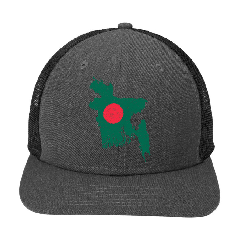 Bangladesh Map Flag Drawing Line Art Snapback Trucker Cap | Artistshot