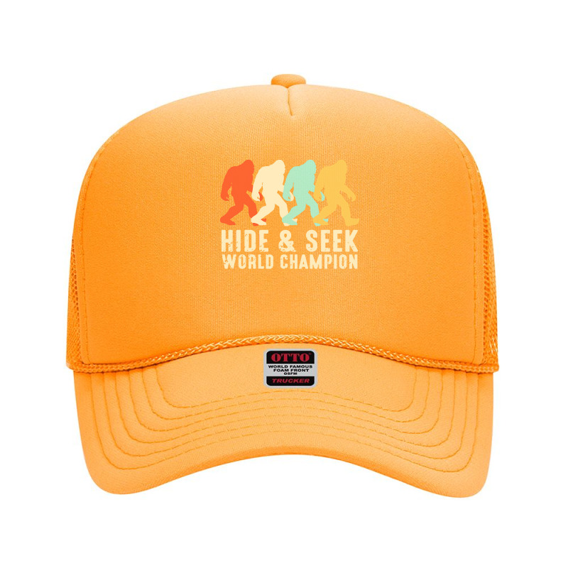 Bigfoot T  Shirt Retro Bigfoot Hide & Seek World Champion 8 Foam Trucker Hat by ryan41603 | Artistshot