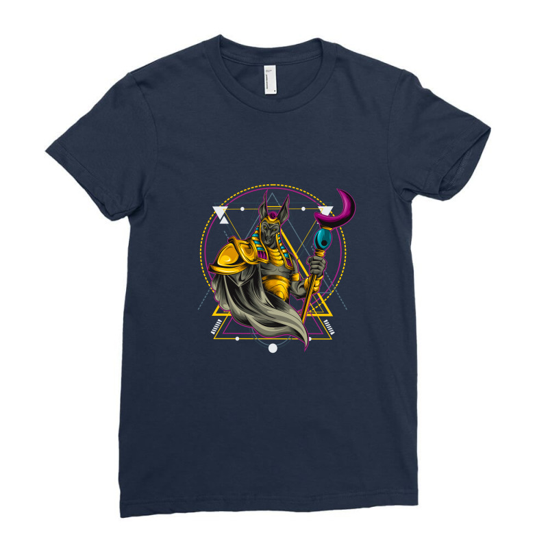 Anubis Vector Ladies Fitted T-Shirt by Chiks | Artistshot