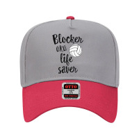 Blocker Aka Life Saver Funny Volleyball T Shirt Defense [converted] Co Adjustable Baseball Cap | Artistshot