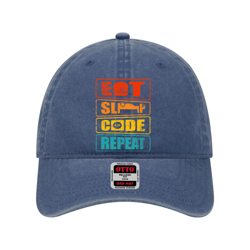 Eat Sleep Code Repeat Computer Science Programmer Gift T Shirt Dyed Cap | Artistshot