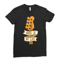 Bass Headstock T  Shirt Bass Is My Life Bass Guitar Headstock T  Shirt Ladies Fitted T-shirt | Artistshot