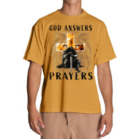 God Answers Prayers Warrior Men Christian Cross Lion Graphic Urban Heavy T-shirt | Artistshot