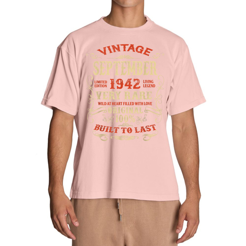 Vintage 80 Years Old September 1942 80th Bday Gift Idea T Shirt Urban Heavy T-shirt | Artistshot