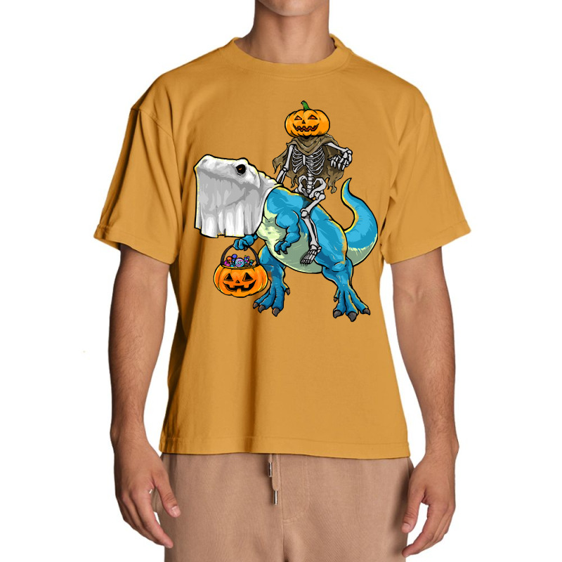 Halloween T  Shirt Halloween T Rex Skeleton Pumpkin T  Shirt Urban Heavy T-shirt | Artistshot