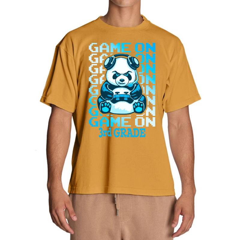 Game On 3rd Grade Back To School Panda T  Shirt Game On 3rd Grade Back Urban Heavy T-shirt | Artistshot