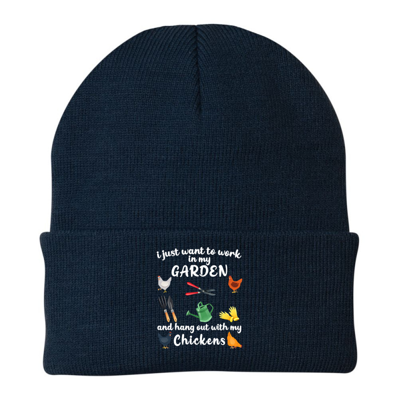 Chicken Chick I Just Want To Work In My Garden And Hang Out Chicken 28 Beanie by circularflap | Artistshot