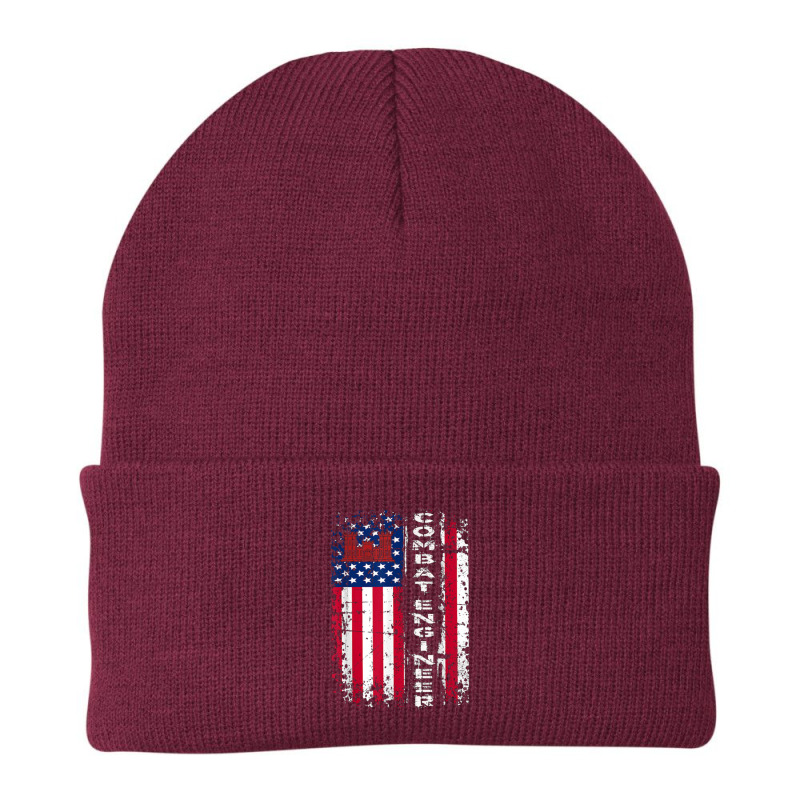 Combat Engineer Distressed American Flag   U.s. Military Beanie by saterseim | Artistshot