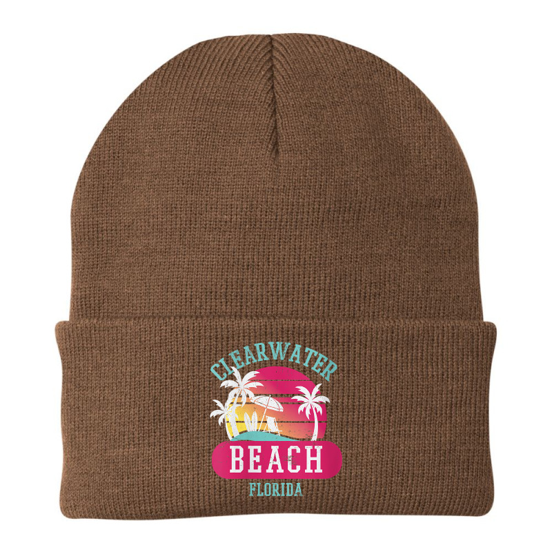 Womens Retro Cool Clearwater Beach Original Florida Sunset Beaches V N Beanie by abdurrehmancappucci | Artistshot