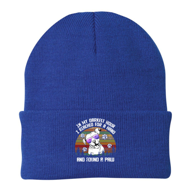 Pitbull Lover Dog I Reach For A Hand And Found A Paw Pitbull Paw Pitbu Beanie | Artistshot